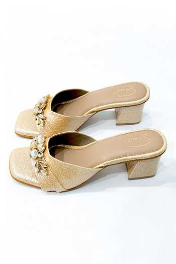 Shop Soleart Gold Radiant Luxe Vegan Leather Heels Online at Aza Fashions Shop_Soleart_Gold Radiant Luxe Vegan Leather Heels _Online_at_Aza_Fashions