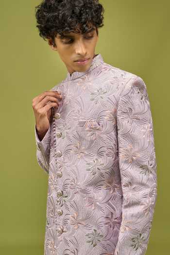 Buy Arihant Rai Sinha Lavender Silk, Dupion Art Sherwani And Pant Set Buy_Arihant Rai Sinha_Lavender Silk, Dupion Art Sherwani And Pant Set