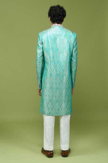 Arihant Rai Sinha Mens Embroidered Banarasi Sherwani & Pant Set 