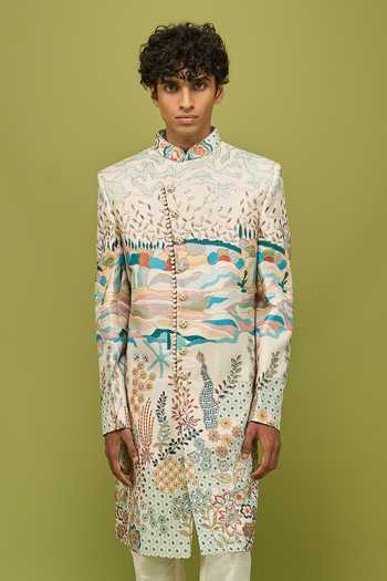 Arihant Rai Sinha Pattern PCS Embroidered Achkan & Pant Set 