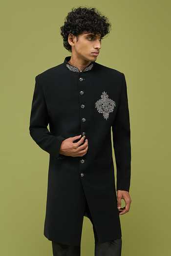 Buy Arihant Rai Sinha Black Silk Embroidered Sherwani And Pant Set Buy_Arihant Rai Sinha_Black Silk Embroidered Sherwani And Pant Set