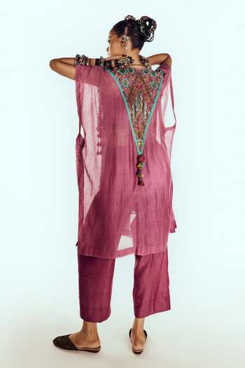 Zariya The Label Embroidered Cape Pant Set 