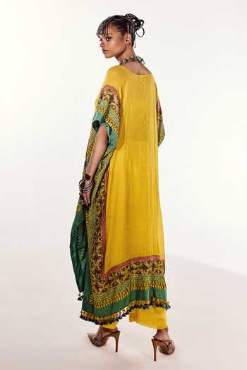 Zariya The Label Embroidered Kaftan & Pant Set 