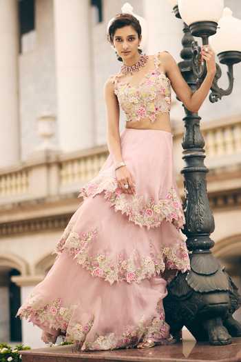 Anushree Reddy Umang Embroidered Blouse & Skirt Set 