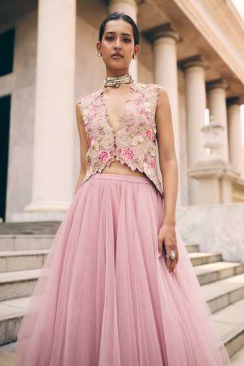 Anushree Reddy Umang Embroidered Jacket & Skirt Set 
