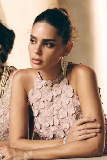 Buy Anushree Reddy Brown Organza Halter Neck Embroidered Top And Skirt Set Online at Aza Fashions Buy_Anushree Reddy_Brown Organza Halter Neck Embroidered Top And Skirt Set _Online_at_Aza_Fashions