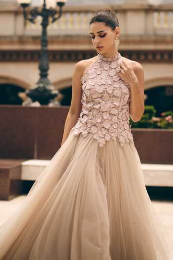 Anushree Reddy Embroidered Top & Skirt Set 