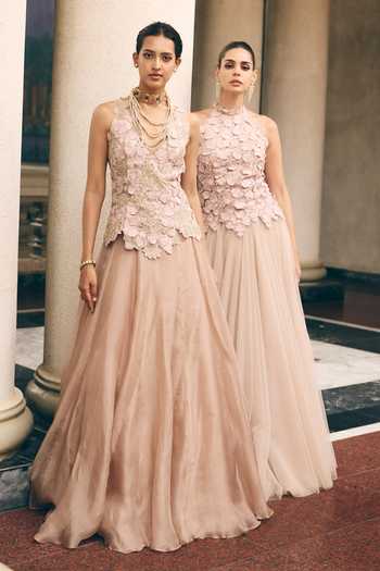 Anushree Reddy Embroidered Top & Skirt Set 