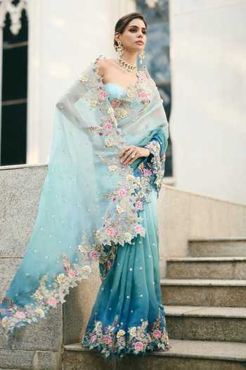 Anushree Reddy Umang Ombre Saree With Unstitched Blouse Piece 