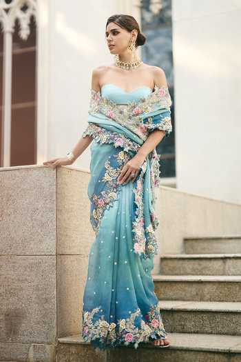 Anushree Reddy Umang Ombre Saree With Unstitched Blouse Piece 