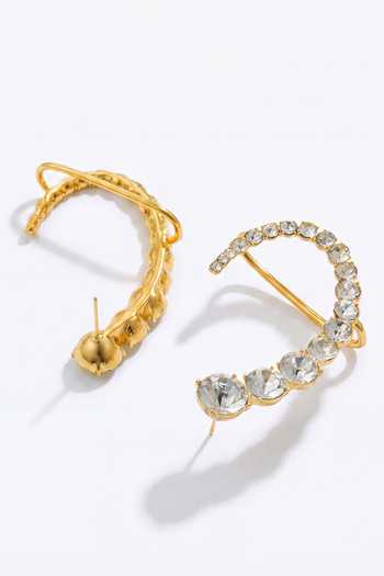 ESME White Aurelia Crystal Earcuffs Online at Aza Fashions ESME_White Aurelia Crystal Earcuffs _Online_at_Aza_Fashions