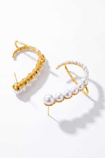 ESME White Lumina Pearl Earcuffs Online at Aza Fashions ESME_White Lumina Pearl Earcuffs _Online_at_Aza_Fashions