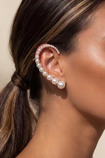 Buy ESME White Lumina Pearl Earcuffs Online at Aza Fashions Buy_ESME_White Lumina Pearl Earcuffs _Online_at_Aza_Fashions