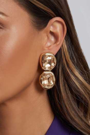 ESME Gold Plated Colette Crystal Embellished Earrings Online at Aza Fashions ESME_Gold Plated Colette Crystal Embellished Earrings _Online_at_Aza_Fashions