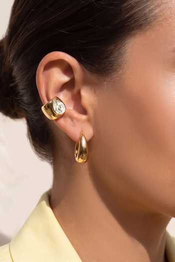 ESME Gold Plated Equinox Crystal Embellished Ear Cuffs Online at Aza Fashions ESME_Gold Plated Equinox Crystal Embellished Ear Cuffs _Online_at_Aza_Fashions
