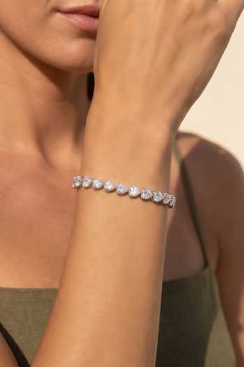 ESME Silver Plated Affinity Heart Cut Crystal Bracelet Online at Aza Fashions ESME_Silver Plated Affinity Heart Cut Crystal Bracelet _Online_at_Aza_Fashions