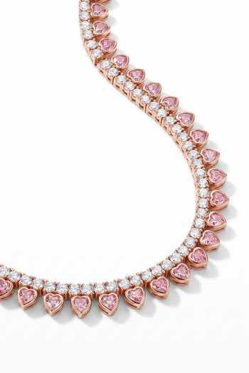 ESME Pink Talisman Crystal Embellished Necklace Online at Aza Fashions ESME_Pink Talisman Crystal Embellished Necklace _Online_at_Aza_Fashions