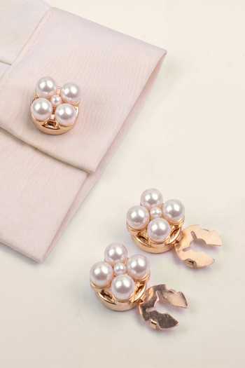 Shop ESME White Molten Button Covers - Set Of 2 at Aza Fashions Shop_ESME_White Molten Button Covers - Set Of 2 _at_Aza_Fashions