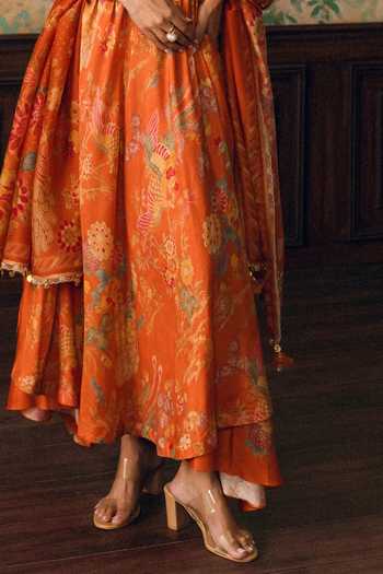 Paulmi And Harsh Orange Silk Organza Halter Neck Kylie Printed Kurta Set Online at Aza Fashions Paulmi And Harsh_Orange Silk Organza Halter Neck Kylie Printed Kurta Set _Online_at_Aza_Fashions
