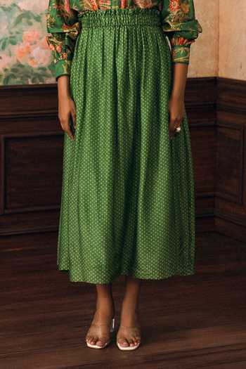 Buy Paulmi And Harsh Green Cotton Collared Neck Kristyn Printed Shirt And Skirt Set Online at Aza Fashions Buy_Paulmi And Harsh_Green Cotton Collared Neck Kristyn Printed Shirt And Skirt Set _Online_at_Aza_Fashions