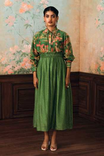 Paulmi And Harsh Kristyn Printed Shirt & Skirt Set 