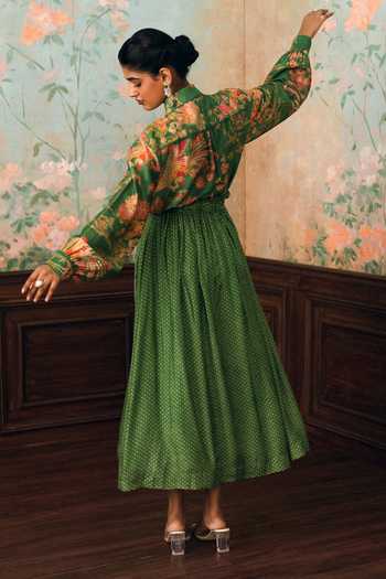 Paulmi And Harsh Kristyn Printed Shirt & Skirt Set 