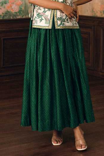 Paulmi And Harsh Ivory Silk, Cotton, Organza, Shantoon Collared Carlos Printed Shirt And Skirt Set Online at Aza Fashions Paulmi And Harsh_Ivory Silk, Cotton, Organza, Shantoon Collared Carlos Printed Shirt And Skirt Set _Online_at_Aza_Fashions