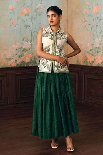 Paulmi And Harsh Carlos Printed Shirt & Skirt Set 