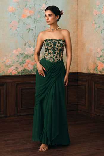 Paulmi And Harsh Lilia Printed Corset Skirt Set