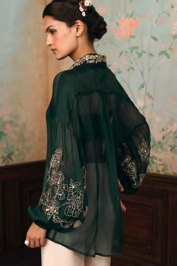 Paulmi And Harsh Kylie Sheer Shirt With Top 