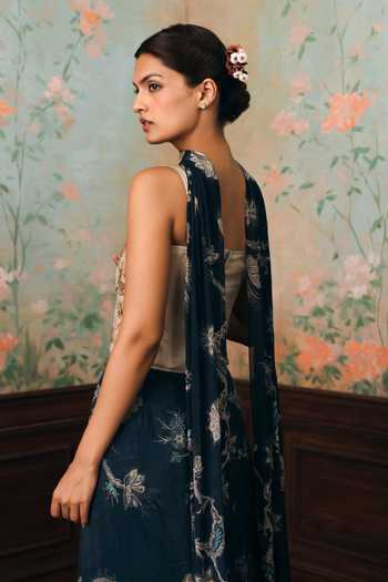 Paulmi And Harsh Lilia Printed Corset Skirt Set