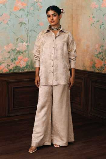 Paulmi And Harsh Cecelia Jacquard Woven Shirt & Pant Set 