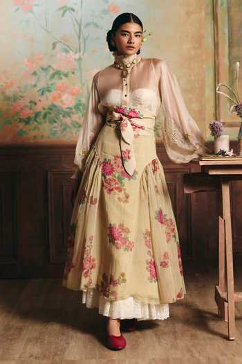 Paulmi And Harsh Solstice Sheer Shirt & Skirt Set 