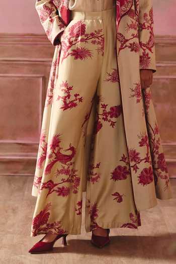 Buy Paulmi And Harsh Ivory Cotton, Organza, Silk, Modal Collared Meadow Printed Jacket Trouser Set Online at Aza Fashions Buy_Paulmi And Harsh_Ivory Cotton, Organza, Silk, Modal Collared Meadow Printed Jacket Trouser Set _Online_at_Aza_Fashions
