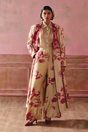 Paulmi And Harsh Meadow Printed Jacket Trouser Set 