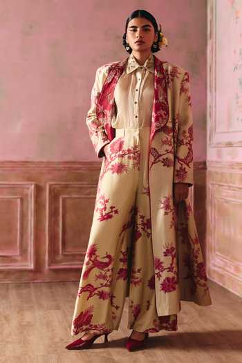 Paulmi And Harsh Meadow Printed Jacket Trouser Set 