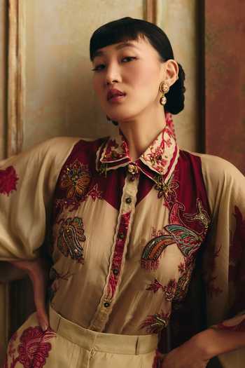 Buy Paulmi And Harsh Red , Cotton, Organza, Organza, Hallein Printed Shirt And Trouser Set Online at Aza Fashions Buy_Paulmi And Harsh_Red , Cotton, Organza, Organza, Hallein Printed Shirt And Trouser Set _Online_at_Aza_Fashions
