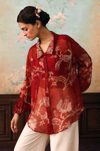 Paulmi And Harsh Kara Printed Shirt 