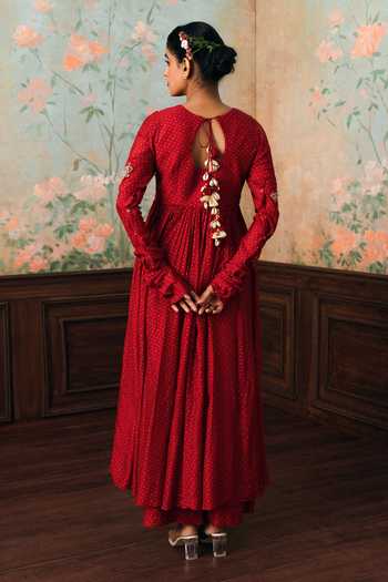 Paulmi And Harsh Corrine Polka Dot Pattern Anarkali Set 