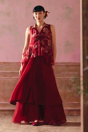 Paulmi And Harsh Cherie Printed Gilet & Kurta Set