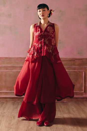 Paulmi And Harsh Cherie Printed Gilet & Kurta Set