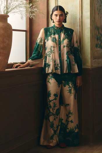 Paulmi And Harsh Oriel Printed Shirt & Trouser Set 