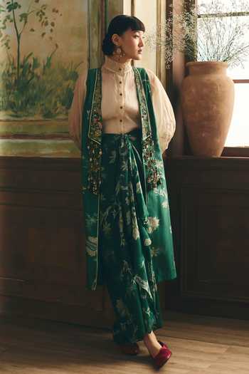 Paulmi And Harsh Serein Printed Jacket Skirt Set