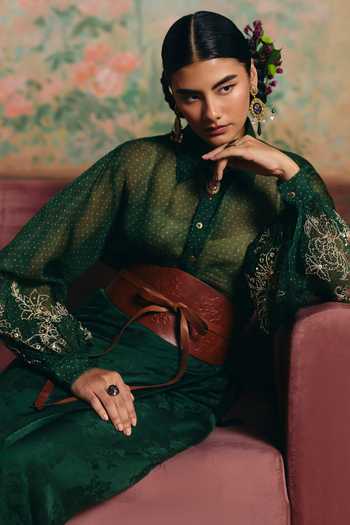 Paulmi And Harsh Ire Printed Shirt & Skirt Set 