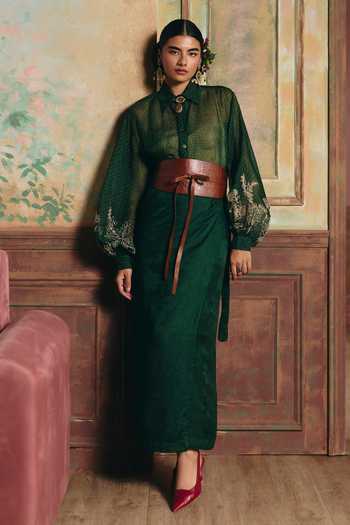 Paulmi And Harsh Ire Printed Shirt & Skirt Set 