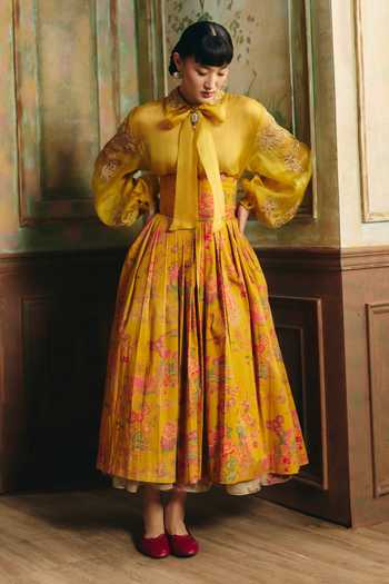 Paulmi And Harsh Alora Sheer Shirt & Skirt Set 