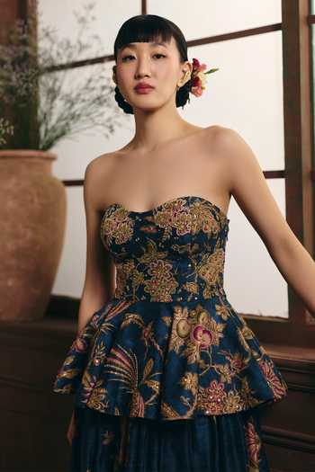 Paulmi And Harsh Evie Printed Corset & Skirt Set 