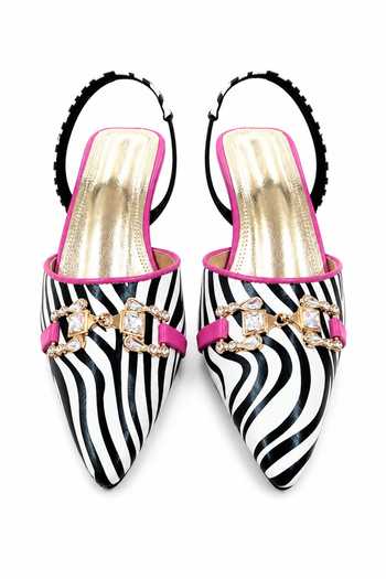 Buy Sole House Multi Color Zebra Luxe Print Kitten Heels Online at Aza Fashions Buy_Sole House_Multi Color Zebra Luxe Print Kitten Heels _Online_at_Aza_Fashions