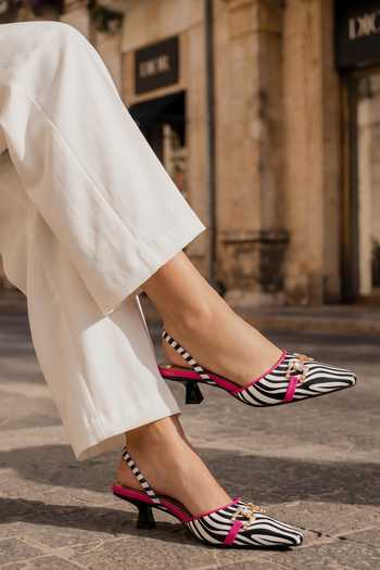 Sole House Zebra Luxe Print Kitten Heels 