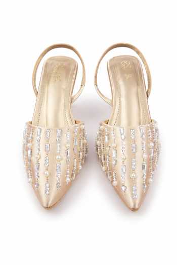 Buy Sole House Rose Gold Pearl Embellished Kitten Heels Online at Aza Fashions Buy_Sole House_Rose Gold Pearl Embellished Kitten Heels _Online_at_Aza_Fashions